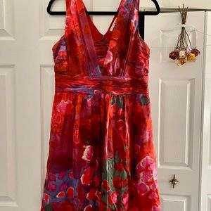 Banana Republic Red Silk Dress